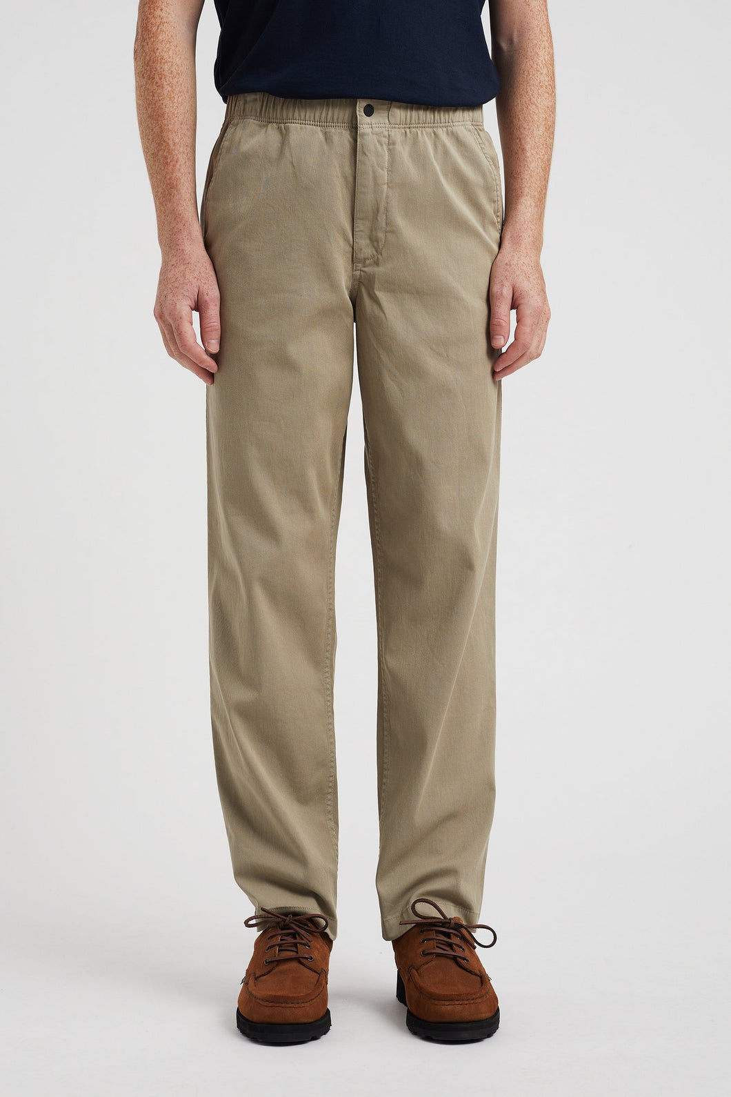 Ezra Relaxed Organic Stretch Twill Trouser, Moss Green