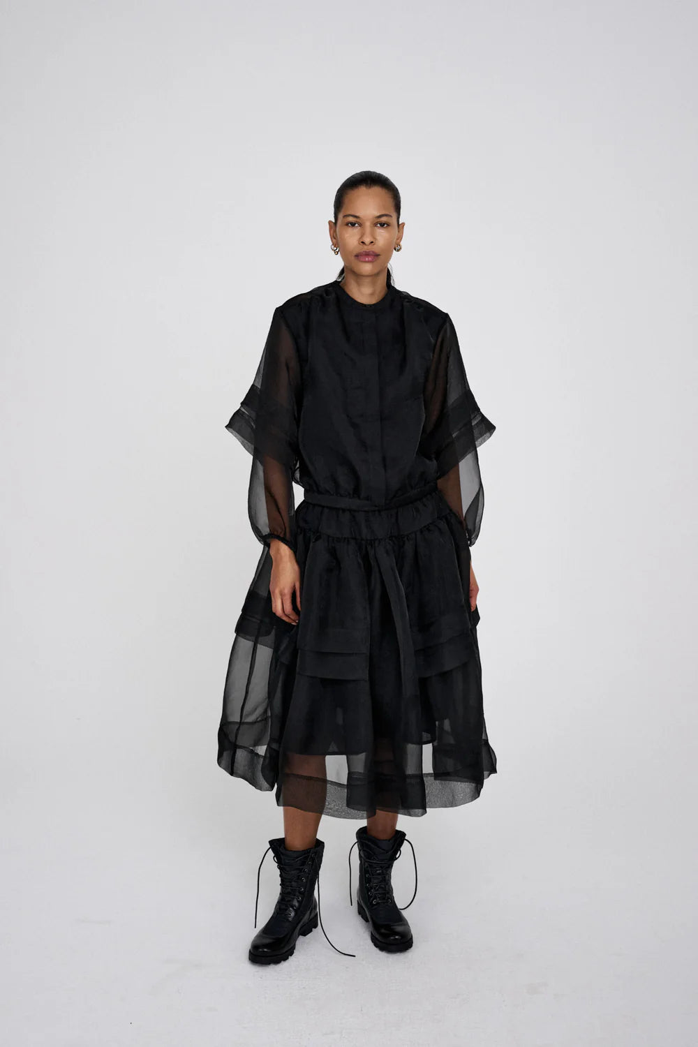 Falka Organza layer skirt Black