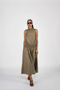 Fiola poplin top Dry bark