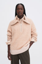 Load image into Gallery viewer, Fluffy Half Zip Sweater, Dusty Pink
