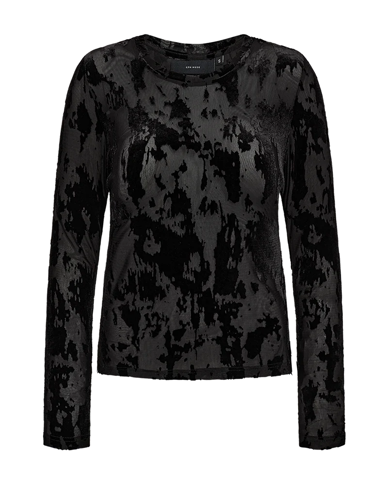 FLAME longsleeve blouse, Black