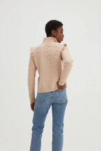 Load image into Gallery viewer, Roll Neck Frill Cable Sweater White

