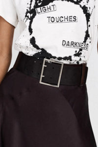 Gerde Wide Leather Belt Black