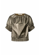 Load image into Gallery viewer, GINE foiled ripstop gathered top Metallic Olive
