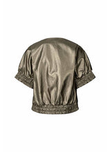 Load image into Gallery viewer, GINE foiled ripstop gathered top Metallic Olive
