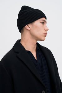 Wool Rib Hat Black