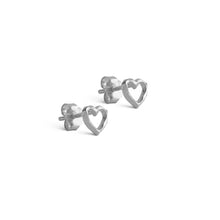 Load image into Gallery viewer, Organic Heart Studs, Silver
