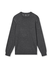 Laden Sie das Bild in den Galerie-Viewer, Merino Wool Contrast Jules Knit, Charcoal Melange

