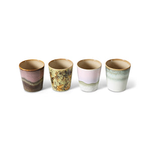 70s ceramics coffee mugs serendipity (set of 4)