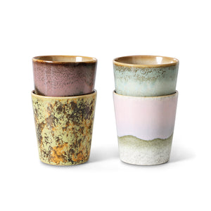 70s ceramics coffee mugs serendipity (set of 4)