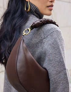 Leo Twisted Handle Chocolate Soft Grain Leather