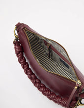 Load image into Gallery viewer, Leo Twisted Handle Dark Cherry Soft Grain Leather
