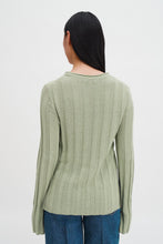Laden Sie das Bild in den Galerie-Viewer, Leinenripp-Pullover, Hellgrün
