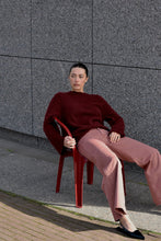 Load image into Gallery viewer, Lott fluffy split back sweater Burgundy
