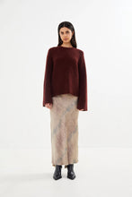 Load image into Gallery viewer, Lott fluffy split back sweater Burgundy
