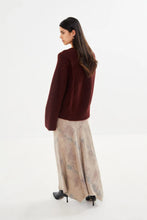 Load image into Gallery viewer, Lott fluffy split back sweater Burgundy
