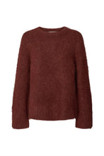 Load image into Gallery viewer, Lott fluffy split back sweater Burgundy
