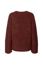 Load image into Gallery viewer, Lott fluffy split back sweater Burgundy
