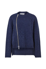 Laden Sie das Bild in den Galerie-Viewer, LUKA Patchwork knit cardigan, Indigo
