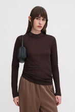 Load image into Gallery viewer, Lyocell Cashmere Mock Neck Top, Brown
