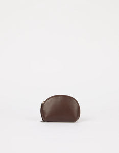 Make up Case Small Chocolate Soft Grain Leather