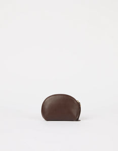 Make up Case Small Chocolate Soft Grain Leather