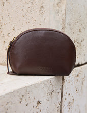 Load image into Gallery viewer, Make up Case Small Chocolate Soft Grain Leather
