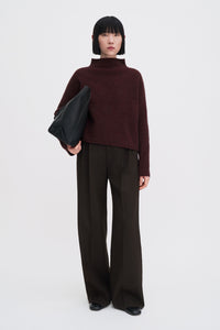 Mika Yak Funnelneck Sweater Burgundy