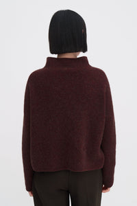 Mika Yak Funnelneck Sweater Burgundy