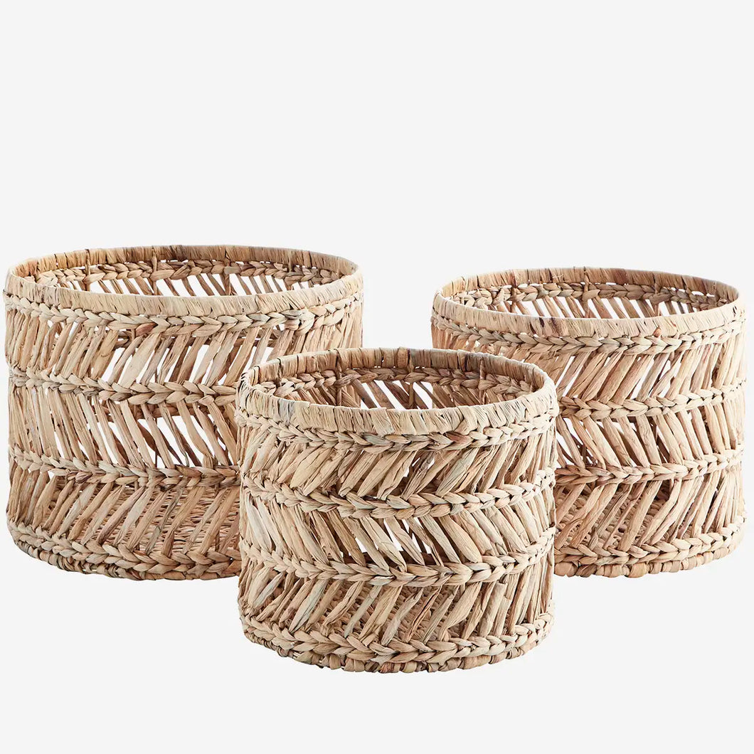 Water hyacinth baskets - Set of 3 pcs.