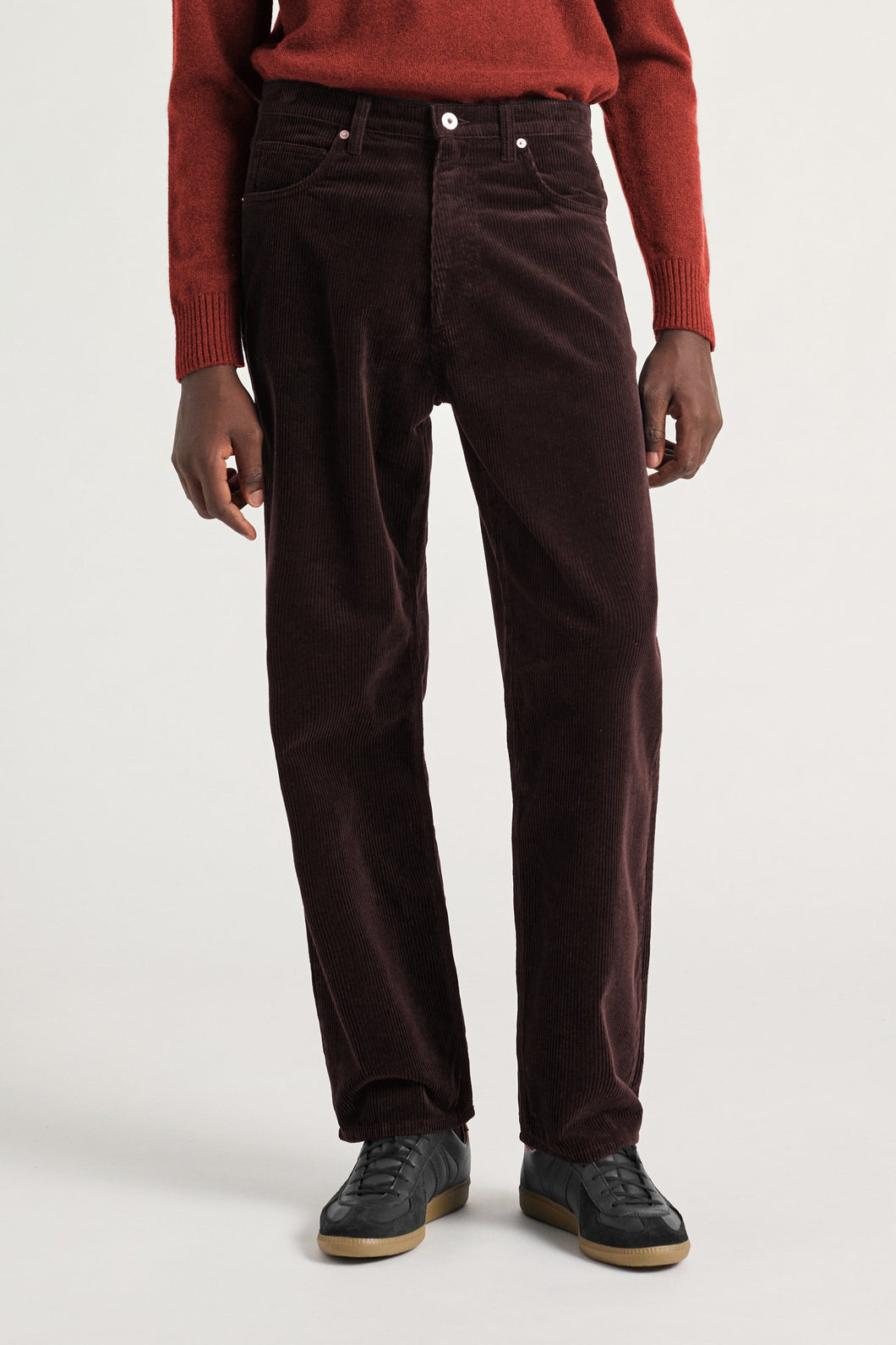 Mogens Relaxed 5 Pocket Wide Wale Corduroy, Espresso