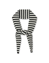 Load image into Gallery viewer, One Wool Momo Stripe scarf, Black/Vanilla Ice
