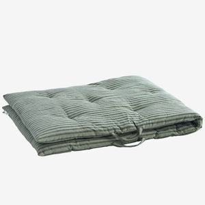 Striped cotton mattress 70x180 cm Moss green