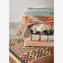 Load image into Gallery viewer, Recycled cotton throw Offwhite/Orange/Grey

