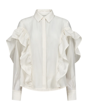 Load image into Gallery viewer, MOLLY shirt with ruffles Jetstream white
