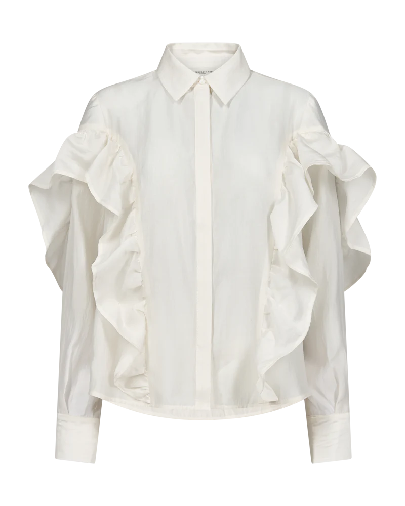 MOLLY shirt with ruffles Jetstream white