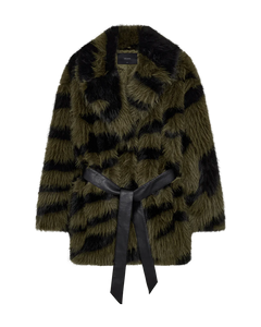 PLUSHY jacket, Dark Olive w. Black