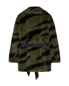 PLUSHY jacket, Dark Olive w. Black