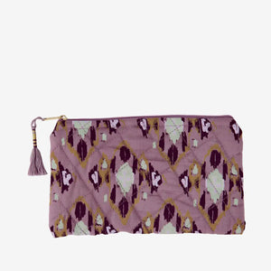 Quilted cotton pouch Lilac