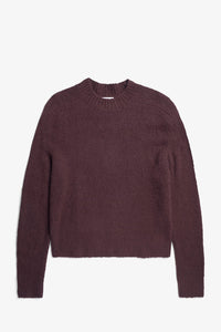 Rasmus Mock Neck Relaxed Brushed Sweater, Mahogany