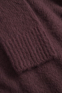 Rasmus Mock Neck Relaxed Brushed Sweater, Mahogany