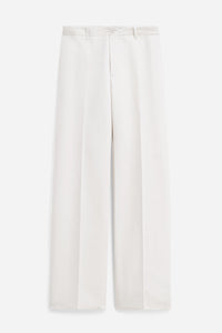 Relaxed Straight Cotton Linen Trousers Cream