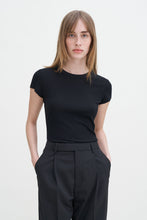 Load image into Gallery viewer, Fine Rib Tee Black
