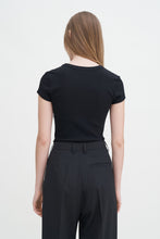 Load image into Gallery viewer, Fine Rib Tee Black
