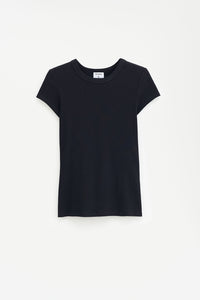 Fine Rib Tee Black