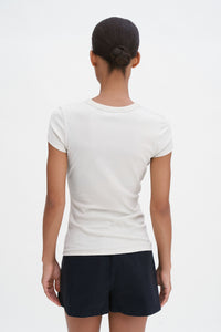 Fine Rib Tee Dusty Beige