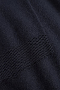 Rom Boiled Wool Crewneck, Dark Navy