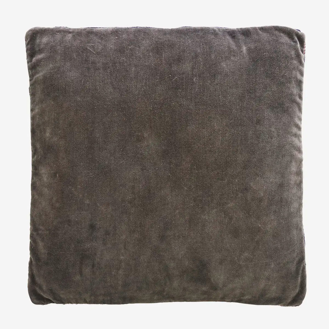 Cotton velvet seating mat, Grey/Black