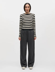 Sharon Fine Wool Knit, Black/Vanilla