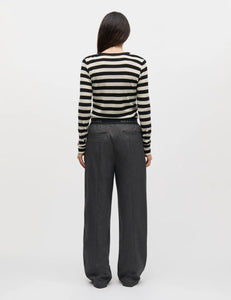 Sharon Fine Wool Knit, Black/Vanilla